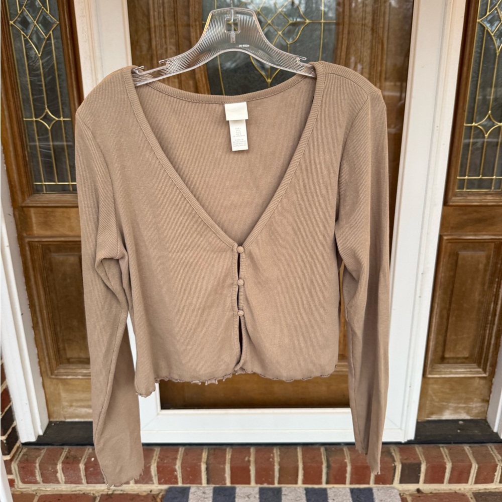 H&M Brown Button-Down Women's Top